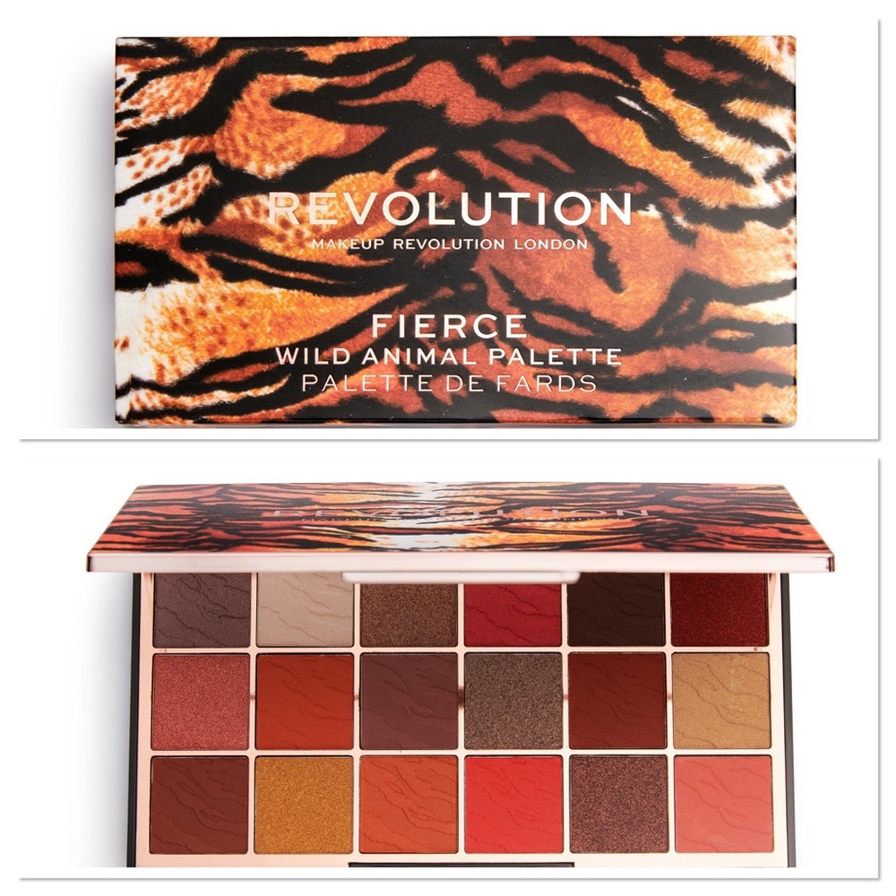 Fierce Wild Animal Palette 18 Eyeshadow by Revolution Neutrals Warm Orange Gold